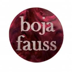 VialeScarpe - Handgefertigter Ring mit Aufschrift 'Boja Fauss'. Plexiglas mit Farbverlauf und Kantenring., Plexiglas, Plexiglas von VialeScarpe