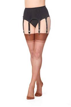 Echte Englische RHT Nylons Strapsstrümpfe 100% Nylon kupfer (M) von Vicky's NYLONS finest hosiery