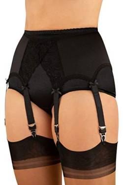 Vicky's Nylons Extravagant Luxus Weiß oder schwarz Strumpfhalter Suspender Belt Strapsgürtel (L - SCHWARZ) von Vicky's Nylons