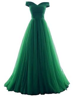 Vickyben Damen langes Ab-Schulter Tuell Prinzessin Kleid Abendkleid Ballkleid Brautjungfer kleid Party kleid von Vickyben