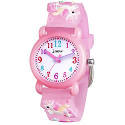 Vicloon Kinder Quarz Uhr, Kinder Uhr mit 3D Cartoon Design, 30M wasserdichte, Silikon Armband, Japanischen Quarzwerk, Gut Lesbar, Lern Armbanduhr für Kinder, Jungen und Mädchen(Rosa) von Vicloon