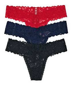 Victoria's Secret The Lacie Tanga Panty 3er Set, Rotes Kreuz / Ensign Cross / schwarzes Kreuz, M von Victoria's Secret