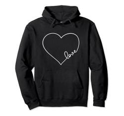 Kursives Liebes-T-Shirt mit Herzmotiv zum Valentinstag Pullover Hoodie von Victory Thru Vision