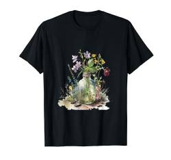 Süßes Vintage-Glas mit Wildblumen-Cottagecore T-Shirt von Victory Thru Vision