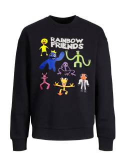 Vicyol S&D Rainbow Friends Langarm-Sweatshirt für Junger Kerl. Freunde des Regenbogens. 100% Baumwolle. Schwarz, N1463, Größe S. von Vicyol S&D