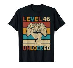 Level 46 entsperrt 46. Geburtstag 46 Jahre alt Spieler Frauen Männer T-Shirt von Video Game Happy Bday Party Clothes For Him Or Her