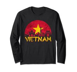 Vietnam Vietnamesische Flagge Hanoi Saigon Asien Langarmshirt von Vietnam