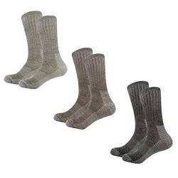 Vihir 3 Paar Merino Socken Herren - Lange Röhre Merino Sport Socken für Skifahren, Trekking, Wandern 37-42, 41-46 von Vihir