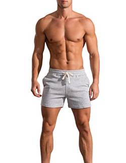 Viisendy Pro Herren Sport Shorts Baumwolle 3 Zoll Gym Training Laufshorts Casual Tunnelzug Shorts mit Taschen von Viisendy Pro