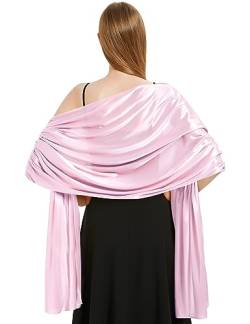 Vijamiy Satin Chiffon Stola Damen Festlich,Stola Für Abendkleid Farbenfrohe Eleganz Weicher Schultertuch Für Brautkleider、Party、Hochzeit、Geschenk(Lila) von Vijamiy