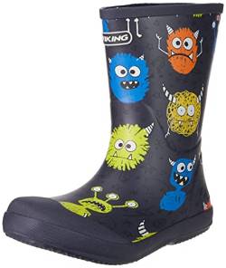 Viking Unisex Kinder Indie Print Gummistiefel, Navy Multi, 28 EU von Viking