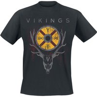 Vikings T-Shirt - Deer - S bis 5XL - für Männer - Größe S - schwarz  - Lizenzierter Fanartikel von Vikings