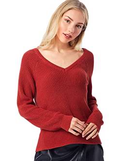 Vila NOS Damen VIMYNTANI Knit Pointelle L/S TOP-NOOS Pullover, Rot (Ketchup), Large (Herstellergröße: L) von Vila NOS