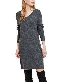 Vila NOS Damen VIVIKKA L/S Knit V-Neck Dress-NOOS Kleid, Grau (Dark Grey Melange Dark Grey Melange), 34 (Herstellergröße: XS) von Vila NOS