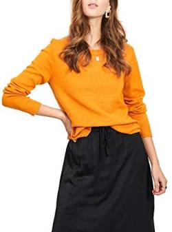 Vila NOS Damen Viril L/S O-Neck Knit Top-Noos Pullover, Orange (Golden Oak Detail: Melange), X-Small (Herstellergröße: XS) von Vila NOS