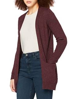 VILA CLOTHES Damen Regular Fit Strickjacke VIRIL L/S OPEN KNIT CARDIGAN 14044041, Einfarbig, Gr. 36 (Herstellergröße: S), Violett (Winetasting Detail:Melange) von Vila