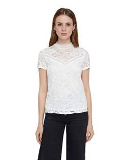 VILA CLOTHES Damen VISTASIA S/S LACE TOP - NOOS Top,, per pack Weiß (Cloud Dancer Cloud Dancer), 40 (Herstellergröße: L) von Vila