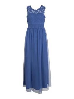 VILA Women's VILYNNEA Maxi Dress-NOOS Kleid, Federal Blue/Detail:Elastic, 44 von Vila