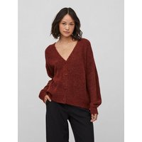 Vila Cardigan Kuschelige Strickjacke Langarm V-Neck Cardigan VIJAMINA 4845 in Weinrot von Vila