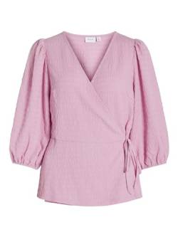 Vila Damen Bluse VIZELIN 3/4 WRAP TOP/PB (DE/NL/SE/PL, Alphanumerisch, M, Regular, Regular, hell lila) von Vila