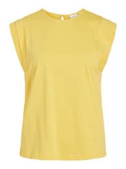 Vila Damen T-Shirt VISINATA S/S TOP (as3, Alpha, l, Regular, Regular, solar Power) von Vila