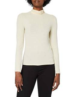 Vila Damen VISHINNI L/S Glitter TOP T-Shirt, Frosted Almond/Detail:Light Silver Lurex, M von Vila