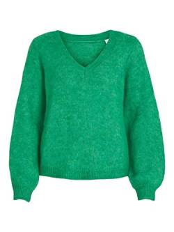 Vila Damen Vijamina Rev V-Neck L/S Knit Top - Noos Strickpullover, Kelly Green, XL EU von Vila