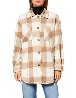 Vila Damen Vikimmi Check Shirt L/S Jacket - Noos, Cloud Dancer, M EU von Vila