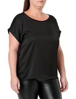 Vila Damen Vila Evoked by Vila veelzijdige S/S Satin Top/Su/Cur - Noos T Shirt, Schwarz, 54 EU von Vila