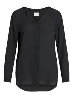 Vila Damen Vilucy L/S Shirt - Fav, Black, XL von Vila