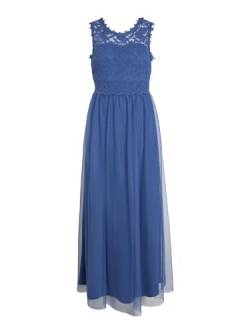 Vila Damen Vilynnea Maxi Dress - Noos Kleid, Federal Blue/Detail:Elastic, 42 EU von Vila