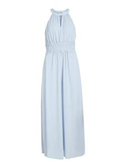 Vila Damen Vimilina Halterneck Maxi Dress/Su - Noos Kleid, Kentucky Blue/Detail:Elastic, 38 EU von Vila