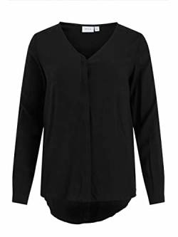 Vila Damen Vipaya V-Hals L/S Shirt/Su - Noos Bluse, Black 2, 34 EU von Vila