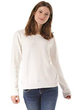 Vila Damen Viril L/S O-Neck Knit Top-noos Pullover, White Alyssum, S EU von Vila