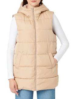 Vila Damen Vitate S/L Puffer Vest - Noos Weste, Sesame, 34 EU von Vila