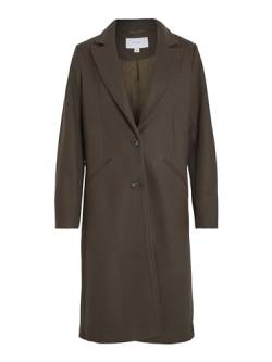 Vila Damen Vivalji Long Coat - Noos Wollmantel, Crocodile, 34 EU von Vila