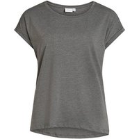 Vila Rundhalsshirt VIDREAMERS NEW PURE T-SHIRT/SU-NOOS Basic Damen-T-Shirt mit Rundhalsausschnitt und umgeschlagenen Ärmeln von Vila