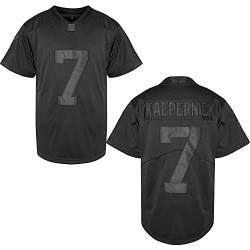 Villa #ImWithKap Colin Kaepernick Trikot 7 IM mit KAP Fußballtrikot Alle genähten Männer Schwarz Weiß Filmtrikot S-3XL, 7 Kaepernick schwarzes Wort, X-Groß von Villa