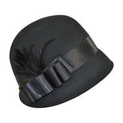 Village Hats sur la tête Glockenhut Chloe aus Wollfilz - Schwarz - One Size von Village Hats