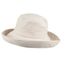 Village Hats sur la tête Lily Packbarer Sonnenhut aus Leinen-Baumwolle - Sand - L von Village Hats