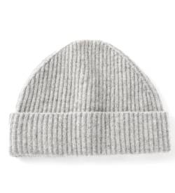 Villand 100% Kaschmir Gerippter Umgeschlagener Hut für Männer, Ultra-Weiche Reine Kaschmir Winter Skimütze (Hellgrau) von Villand
