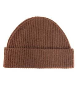 Villand 100% Kaschmir Gerippter Umgeschlagener Hut für Männer, Ultra-Weiche Reine Kaschmir Winter Skimütze (Kaffeebraun) von Villand