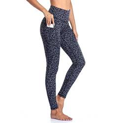 Vimbloom High Waist Leggings Damen Sport Fitness Yogahose Yoga Hose Sporthose Leggins Fitnesshose mit Taschen VI263(Grüner Leopard,L) von Vimbloom