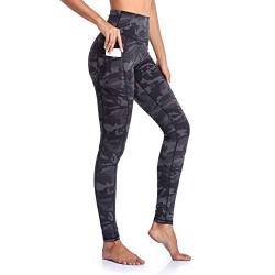 Vimbloom High Waist Leggings Damen Sport Fitness Yogahose Yoga Hose Sporthose Leggins Fitnesshose mit Taschen VI263(Tarngrau,L) von Vimbloom