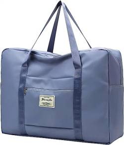 Faltbare Reisetasche, Tragetasche, Wochenend-Übernachtungstasche, Handgepäck for Damen und Herren, wasserdichte große Reisetasche, Sporttasche (Color : Blue, Size : M) von Vimlo