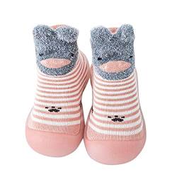 Vimoli Baby Lauflernschuhe Socken Kleinkinder Babysocken ganzjährig Lieblich Weich Socken Sockenschuhe Baby-Slipper für Jungen Mädchen Indoor Outdoor (Pink, 24/25EU) von Vimoli