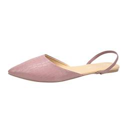 Vimoli Flache Schuhe Damen Slingpumps Lässige flache Schuhe mit spitzen Zehen Arbeitsschuhe(B Rosa,40=7) von Vimoli