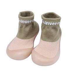 Vimoli Kinder Jungen Mädchen Anti Rutsch Socken Schuhe Babyschuhe rutschfeste Sohle Lauflernschuhe Krabbelschuhe Weich Bequem Hausschuhe Sohle Socken Schuhe (Army Green, 26/27EU) von Vimoli