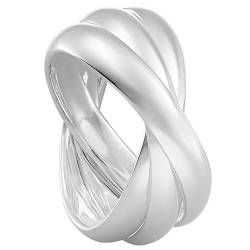 Vinani 3er Ring Wickelring massiv glänzend 3 Ringe beweglich Sterling Silber 925 Dreierring Größe 52 (16.6) 2R3A-52 von Vinani