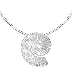 Vinani Anhänger Spirale Schnecke gewölbt glänzend mit Schlangenkette 45 cm Sterling Silber 925 Kette Italien -S45 von Vinani